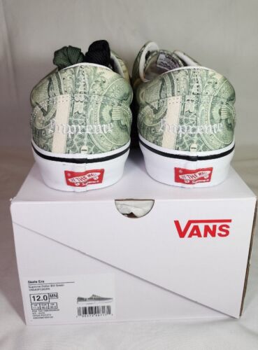 Supreme x Vans Dollar Bill Green "Skate Era" Mens Size 12 NEW 2023 Sneakers