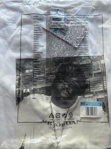 Supreme x Jordan Biggie Tee | Size MEDIUM | White Notorious B.I.G x Nike Shirt