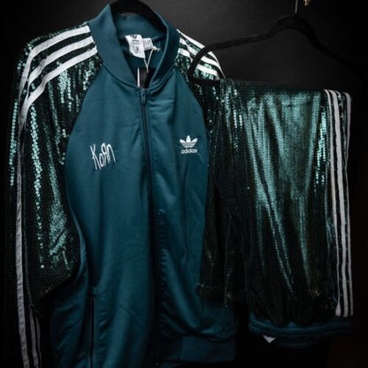 Adidas x Korn Green Sequin Jacket And Pants SET | Size LARGE | Only 900 Made!!