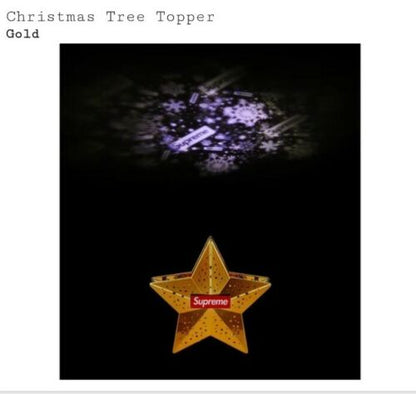 Supreme Christmas Tree Topper Gold LED Light Box Logo IN HAND