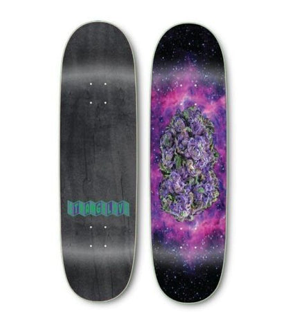 Strangelove 420 Skateboards COSMIC NUG Deck SLICK BOTTOM Art By Todd Bratrud Stoner Holiday Art