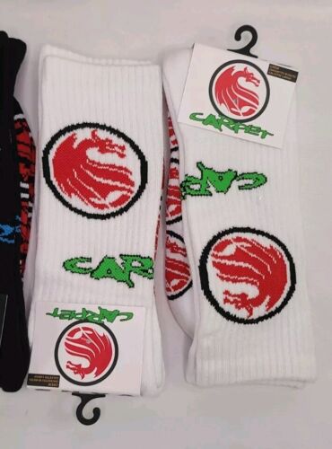 Vans x Carpet Company HALF CAB DRAGON SOCKS | White W/Red NWT Ships FAST!