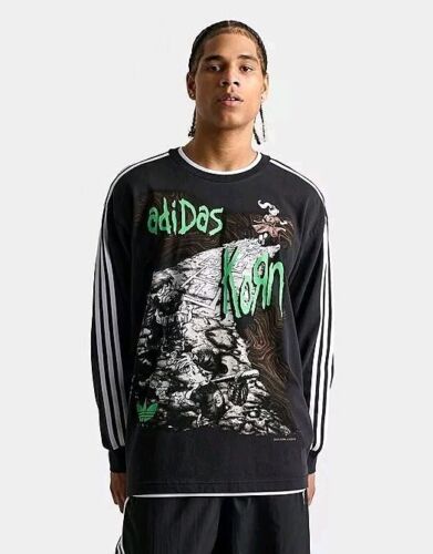 Adidas x Korn Long Sleeve Graphic Shirt | Size MED | Loose Fit Tee FTL 2024 NWT