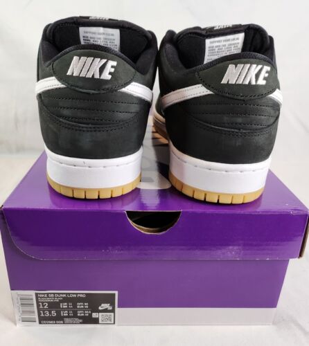 Nike SB Dunk Low Pro | Mens Size 12 | Black Gum Pack NeW!! Black White Noir Gum