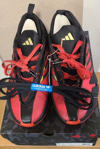 Bape x Dame 9 Adidas RED CAMO | Mens Sz 11.5 | 2024 Bathing Ape Basketball Shoes
