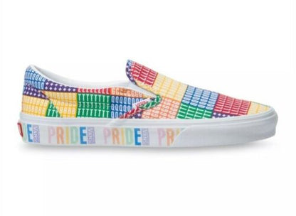 MENS SZ 12 - VANS Pride Classic Slip On LGBTQ+ Multicolor Rainbow Colorway NEW!