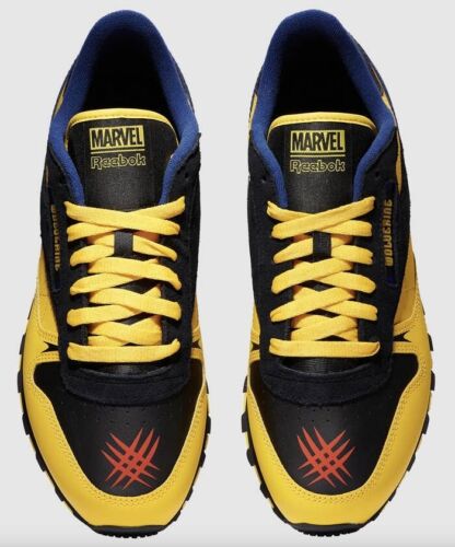 Reebok Classic Leather x Wolverine X-Men 97 | Mens Sz 12 | Black Yellow MARVEL