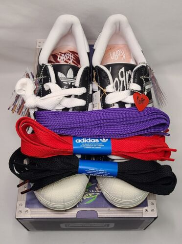 Korn x Adidas Superstar Black Gum | Mens Sz 14 | 30th Anv Red Pick + PURP Laces!