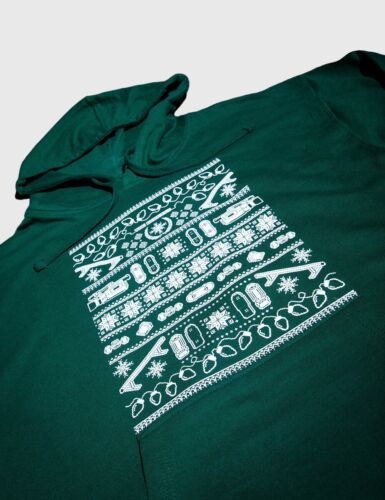 Berrics Christmas Holiday Hoodie MENS SIZE XXL Limited Edition 2XL Green & White