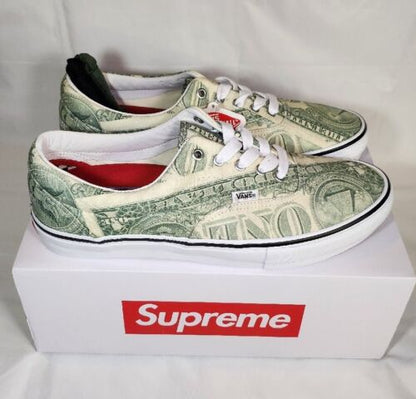 Supreme x Vans Dollar Bill Green "Skate Era" Mens Size 12 NEW 2023 Sneakers