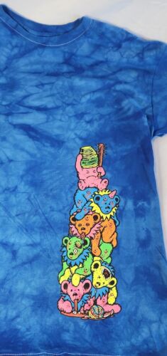 Strangelove Greatfull Dead Bears Tie Dye T-Shirt MENS SIZE XL Crystal Blue