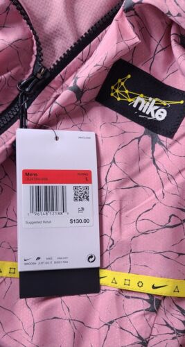 Sz Large - Nike Repel UV D.Y.E. Men's Running Windrunner Jacket | NWT Pink Black