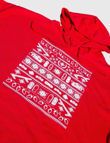 Berrics Christmas Holiday Hoodie MENS SIZE LARGE Limited Edition University Red