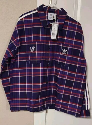 Adidas x Korn Long Sleeve Purple Flannel | Size 2XL | Oversized Fit NWT XXL 🔥