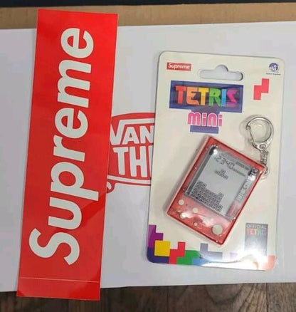 Supreme x Tetris RED Handheld Mini Game Console W/Keychain SS24 🔥