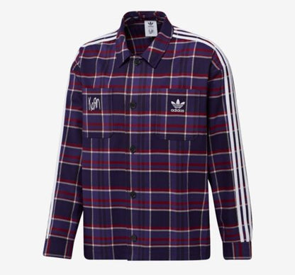 Adidas x Korn Long Sleeve Purple Flannel | Size LARGE | Oversized Fit NWT 🔥
