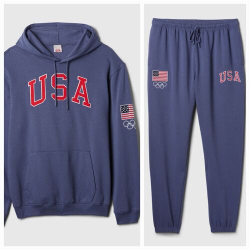 Gap x Team USA Olympic Hoodie & Joggers Set | Size MEDIUM | Washed Navy NWT 2024