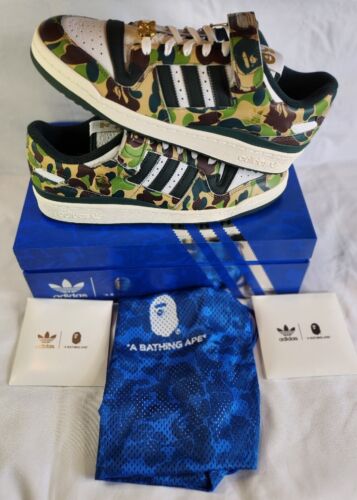 Adidas x Bape Forum 84 Low 30th Anniversary Green Camo Mens Sz 11.5 Bathing Ape