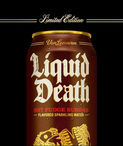 Liquid Death x Van Leeuwen Hot Fudge Sundae Flavored Sparkling Water 1x Can NEW!