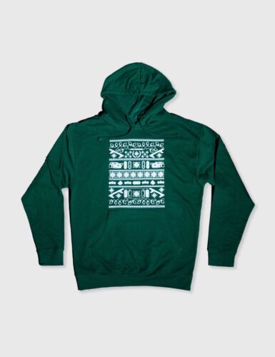 Berrics Christmas Holiday Hoodie MENS SIZE XXL Limited Edition 2XL Green & White