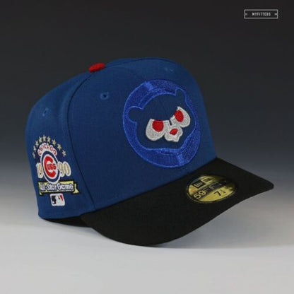 7 3/8 - CHICAGO CUBS 1990 ALL-STAR GAME THE ELEMENTAL CUB NEW ERA FITTED CAP