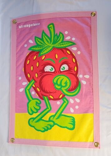 Strangelove 420 Skateboard Oxford Pennant Strawberry Cough Wool Camp Flag Banner