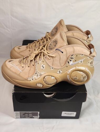 Nike Air Zoom Flight 95 x Supreme SP HEMP | Mens Size 12 | Tan & White + Sticker