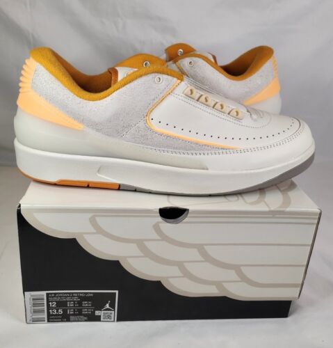 Air Jordan 2 Retro Low Melon Tint Mens Size 12 Brand New Off-White Orange Cream