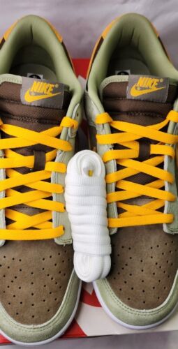 Nike Dunk Low SE | MENS SIZE 12 | Dusty Olive Pro Gold + Extra SB white Laces