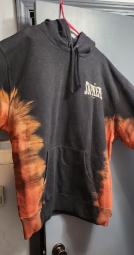 Supreme Bleached Hooded Sweatshirt Hoodie | Size XXL | Black Red Orange NWT! 🔥