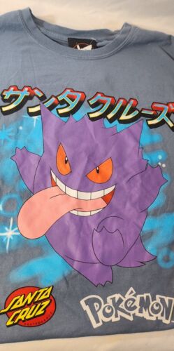 Santa Cruz x Pokémon Ghost Type 3 Gengar Premium T Shirt Mens Size XL Blue NWT