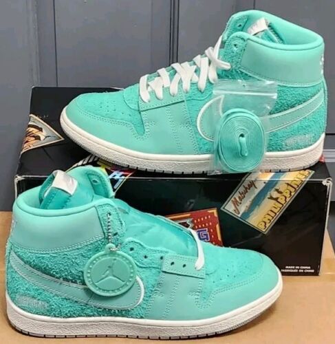 Corporate x Jordan Air Ship PE SP "GOT EM" | Mens Sz 9 | Aqua Green Hairy Suede