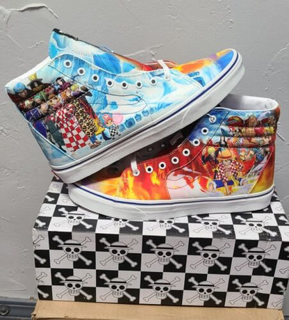Vans x One Piece Sk8-Hi 'Punk Hazard' 360° Graphic | Size 11.5 | Monkey D. Luffy Zoro Usopp Franky Nami Sanji Robin