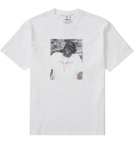 Supreme x Jordan Biggie Tee | Size MEDIUM | White Notorious B.I.G x Nike Shirt