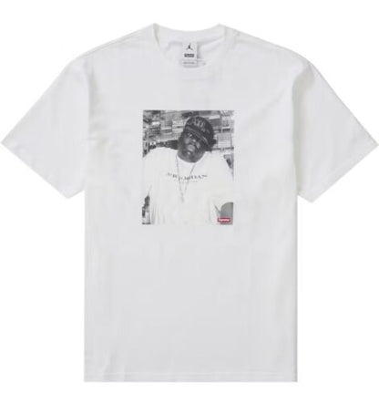 Supreme x Jordan Biggie Tee | Size MEDIUM | White Notorious B.I.G x Nike Shirt