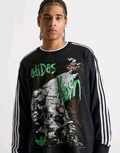 Adidas x Korn Long Sleeve Graphic Shirt | Size MED | Loose Fit Tee FTL 2024 NWT