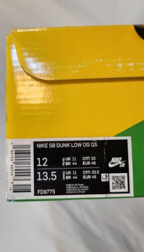 Nike SB Dunk Low OG QS x HUF San Francisco | Mens Size 12 | New With Mylar Bag!