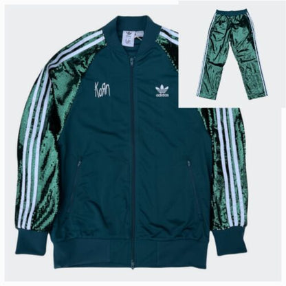 Adidas x Korn Green Sequin Jacket And Pants SET | Size LARGE | Only 900 Made!!