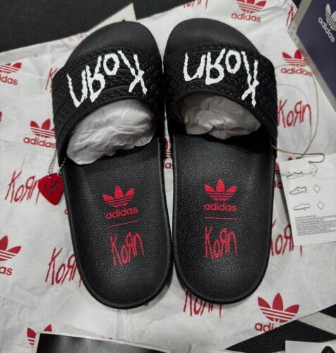 Adidas x Korn Adilette Slides | Mens Size 12 | Stickers, Guitar Pick, & Box! 🔥