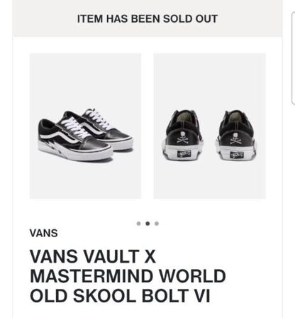 Vans Vault x Mastermind Old Skool Bolt VLT LX MENS SIZE 12 + Black Dustbag 🔥