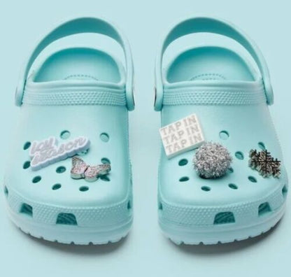 Crocs x Saweetie Icy Classic Clog Mens 7/ Women's 9 Special Jibbitz Bundle Pack