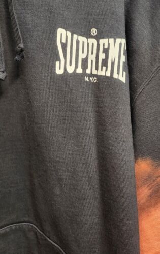 Supreme Bleached Hooded Sweatshirt Hoodie | Size XXL | Black Red Orange NWT! 🔥