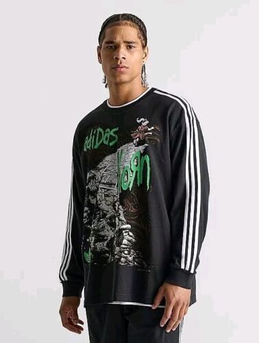 Adidas x Korn Long Sleeve Graphic Shirt | Size MED | Loose Fit Tee FTL 2024 NWT