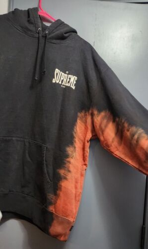 Supreme Bleached Hooded Sweatshirt Hoodie | Size XXL | Black Red Orange NWT! 🔥