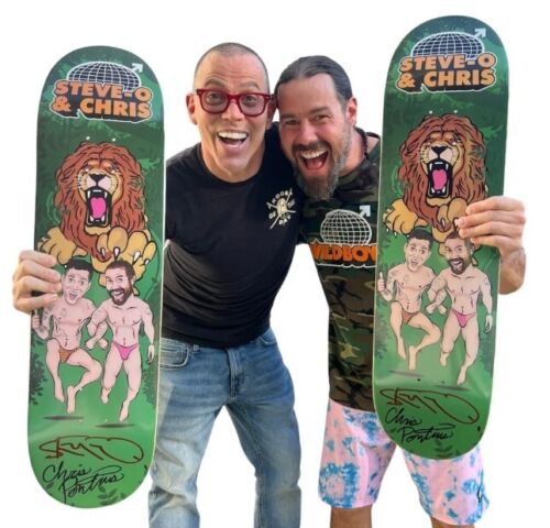 Steve-O & Chris Pontius Wildboyz Signed Deck AUTOGRAPHED! 8.25" MTV Skateboard🔥