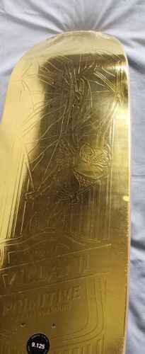 RaRe Primitive Franky Villani Gold Foil Embossed Bat Skateboard Deck New Sealed