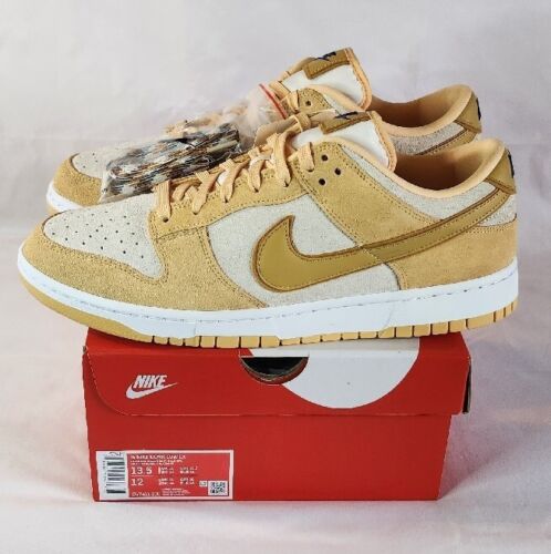 Nike Dunk Low LX Gold Suede Mens Size 12 / Womens 13.5 Extended Size A+ QUALITY