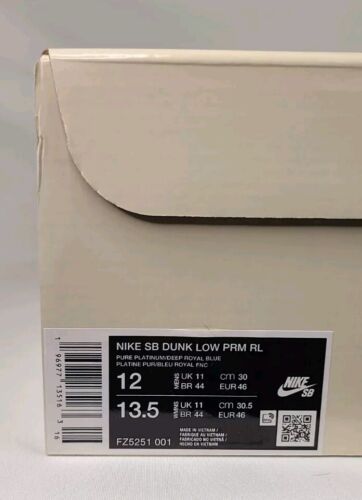 Nike SB Dunk Low PRM Rayssa Leal | Mens Sz 12 | Purple & Blue Swoosh Extra Laces