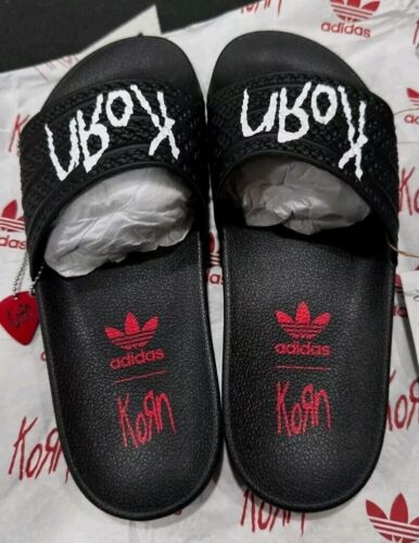 Adidas x Korn Adilette Slides | Mens Size 11 | Stickers Guitar Pick & Box!