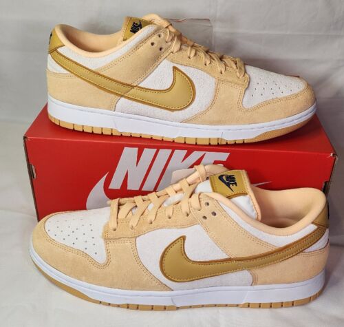 W Nike Dunk Low LX Gold Suede Mens Size 11.5 /Womens 13 Extended Size A+ QUALITY